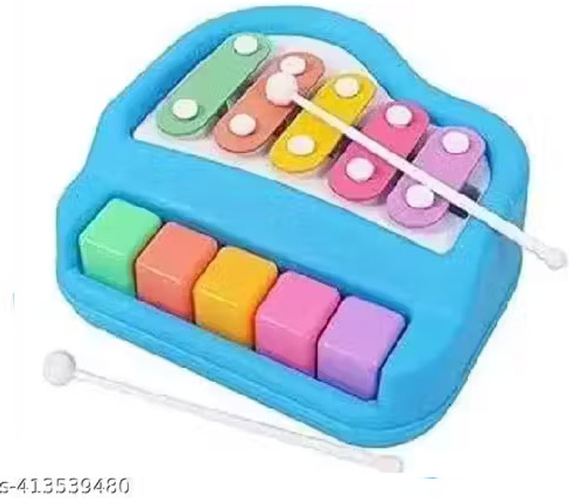 Araa Enterprise 2-in-1 Musical Xylophone and Piano Toy for Kids with 2 Mallets (Multicolor(Multicolor)