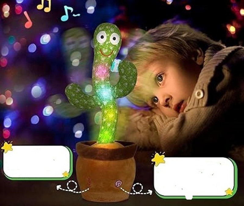 KRITAM Dancing Cactus Sing Songs Recording Repeats What say Gifts for Boys and Girls(Green, Orange)