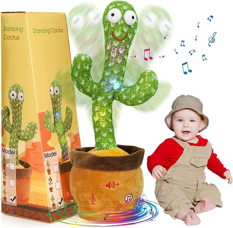 Onshhm Dancing Cactus Mimicking Toy Repeats What You Say & Recording Plush Musical Toys(Multicolor)