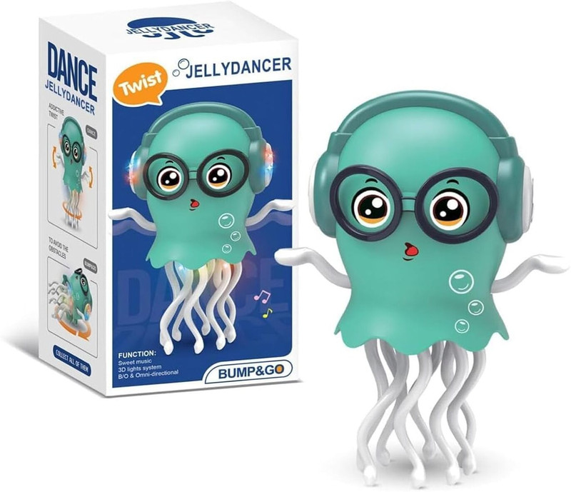 KIDOPOP Electric Dancing Jellyfish Toy with LED Lights and Music, (Multicolor)(Multicolor)