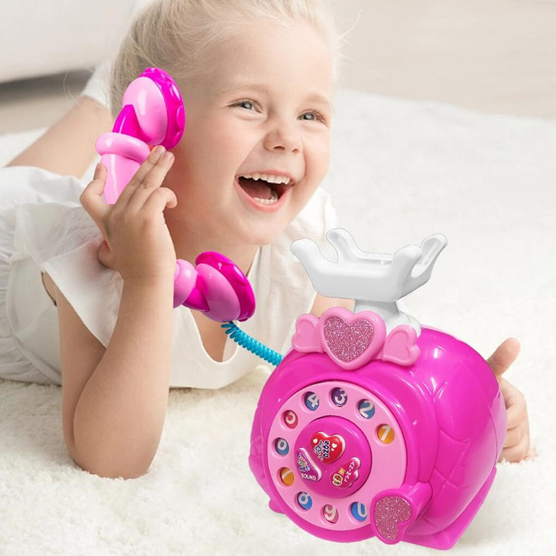 Mukul Classic Old Style Musical Landline Telephone with Story & Poetry Sound For Kids(Pink)