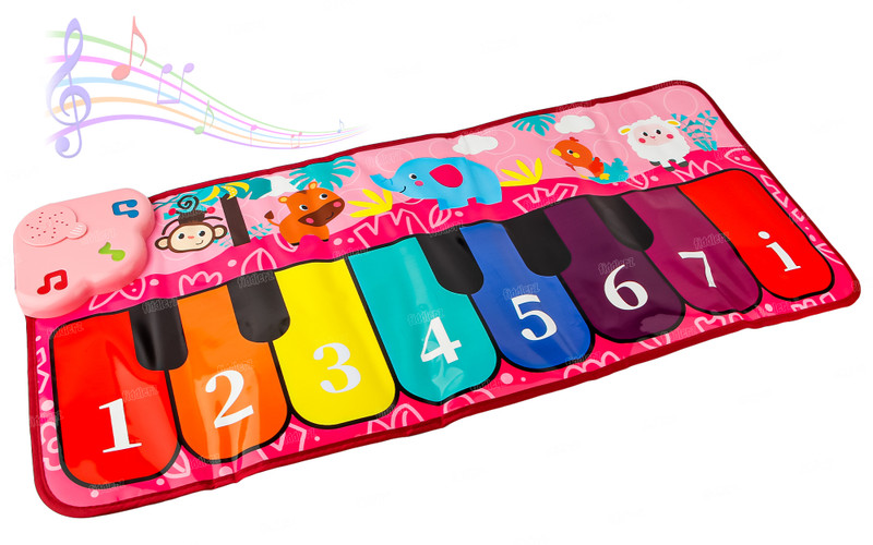 FIDDLERZ Musical Mats Toy Music Piano Keyboard Portable Educational Toys for Girls Boys(Pink)