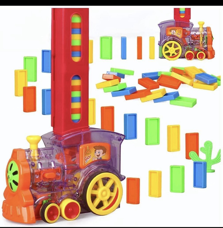 Kidoodle Domino Train Toy Set for Kids with Lights Sound & Colorful Domino Blocks(Multicolor)