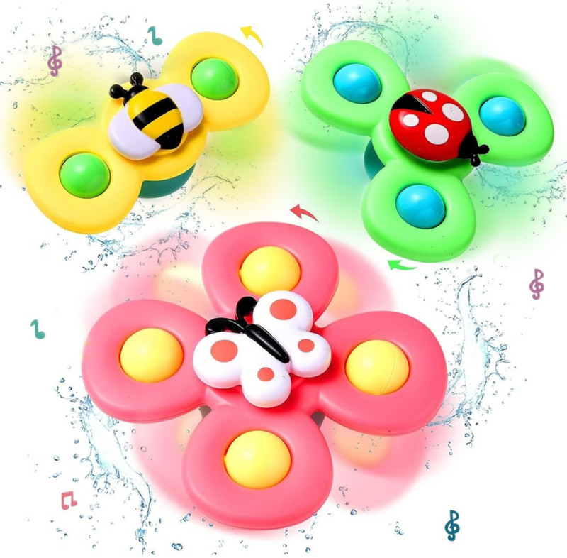 Acarya Baby Spinner Toy Set - 3 Pack of Butterfly, Bee, and Ladybug Spinners(Multicolor)