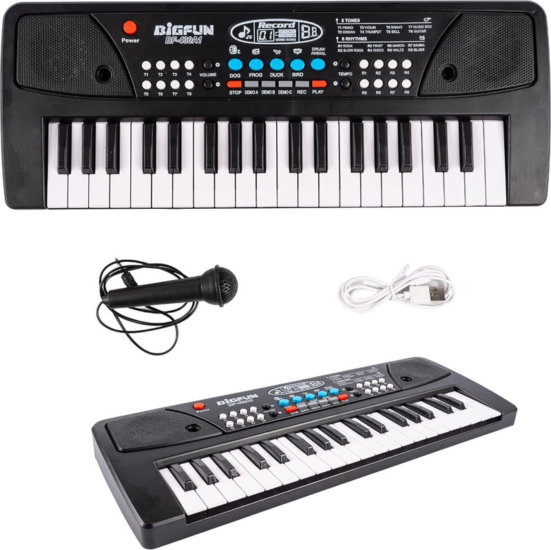 Pepstter 37 Keys Electronic Keyboard Piano with Microphone, USB Charging, Multiple Tones(Multicolor)