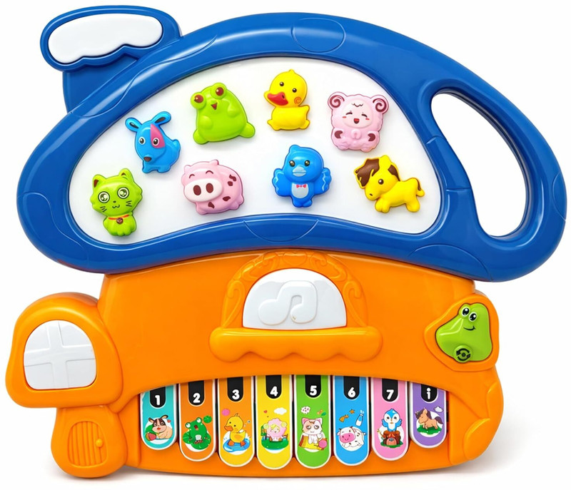 JOYHUB 8 Keys Mushroom Piano Toy for Kids with Lights and Music(Multicolor)