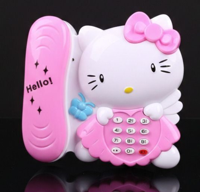Maa Momai Toys Cute Kitty Shape Musical Toy Telephone for Kids with Keypad Lights & Sounds(Pink)