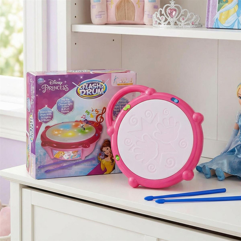 Kriiddaank Disney Princess Theme Flash Drum with Light-Up Drum, Rhythm & Beats & LED�(Multicolor)