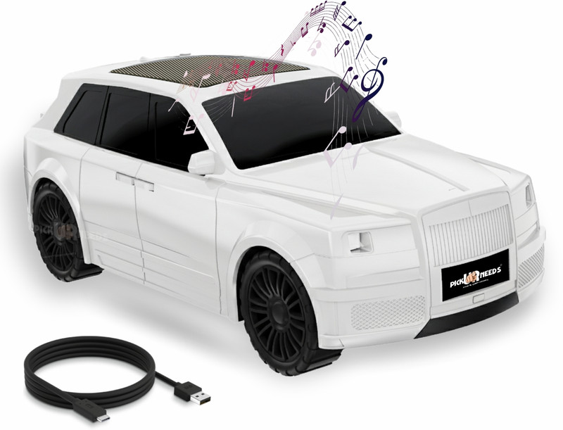 Pick Ur Needs Wireless Car Model Bluetooth Speaker for Home, Travel, and Party Use(White)