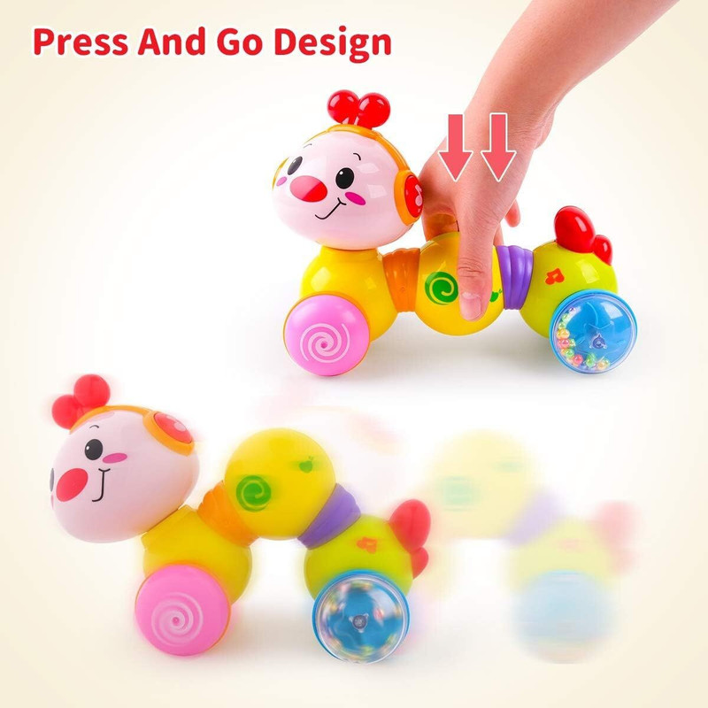 JOYHUB Light Up Head Inchworm Infant Toys, Baby Crawling & Educational Toys(Multicolor)