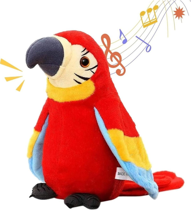 VVShopper Talking Macaw Parrot Battery Operated Interactive Plush Toy with Voice Repeat(Multicolor)