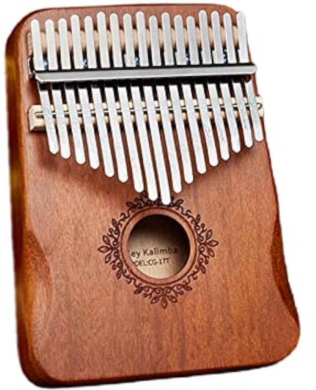 Smitex 21 Keys Musical Instrument Kalimba with Engraved Notes and Tuning Hammer(Multicolor)