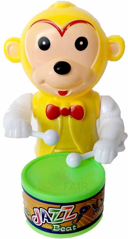 YEWISH Cute Drummer Musical Dancing Toy for Kids, Key-Operated Fun Gift for Toddlers(Red)