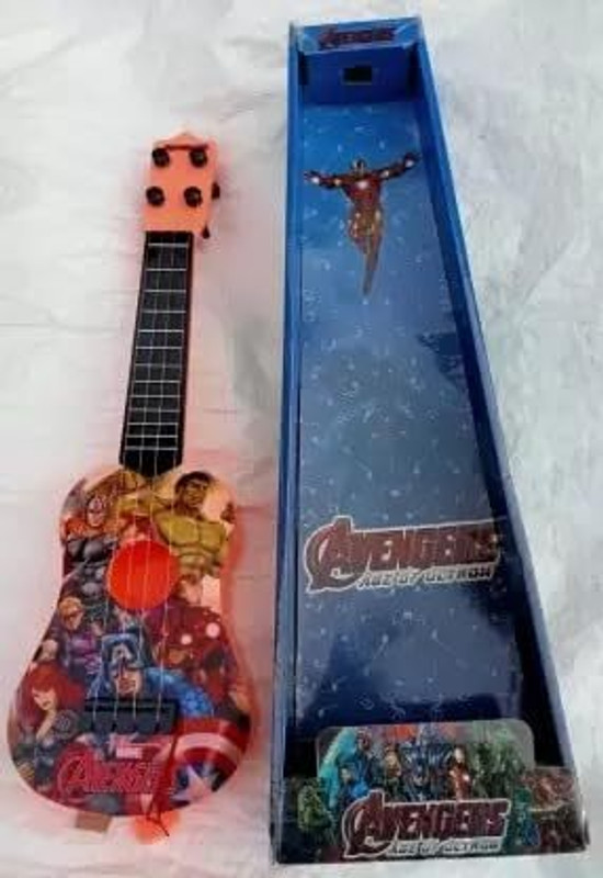 K.D Tinytots Beautiful Cartoon Printed 4-String Guitar Toy with Adjustable Tuning Knobs(Multicolor)