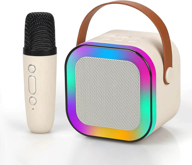 CravingKart Mini Karaoke Bluetooth Speaker Machine with RGB Lights & Wireless Mic for Kids(Multicolor)