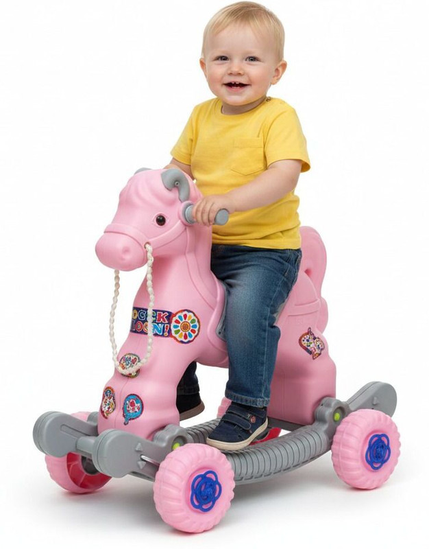TOYPROFESSOR Baby Horse Rider for Kids 1-3 Years Birthday Gift Horsey Rocker Ride-on Toy(Pink)