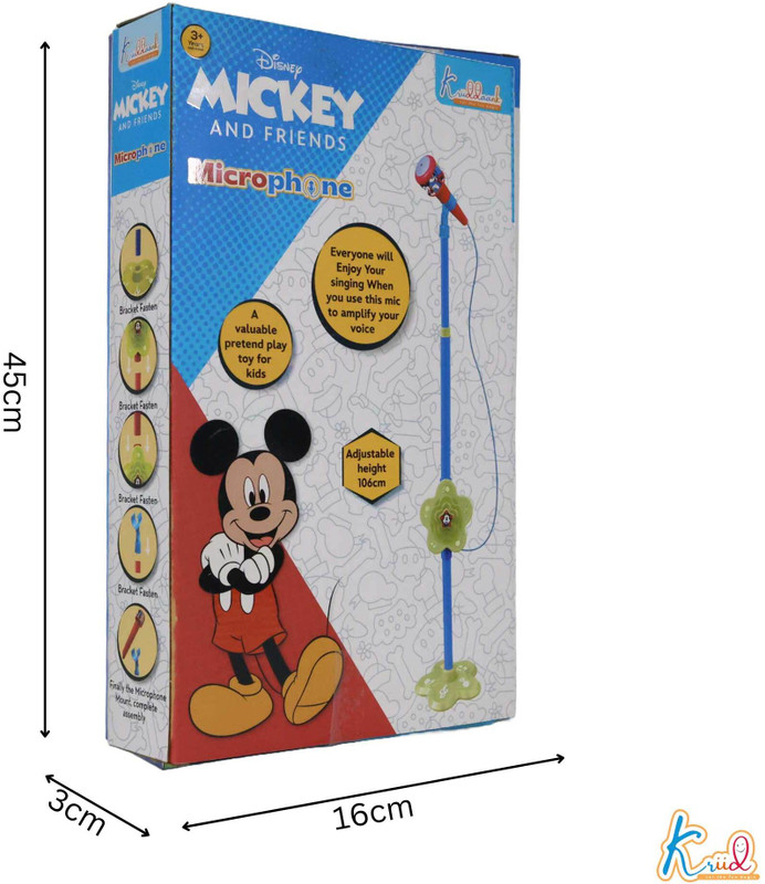 Kriiddaank Mickey Microphone - Portable Karaoke Set for Kids Singing & Playtime - Fun & E(Multicolor)