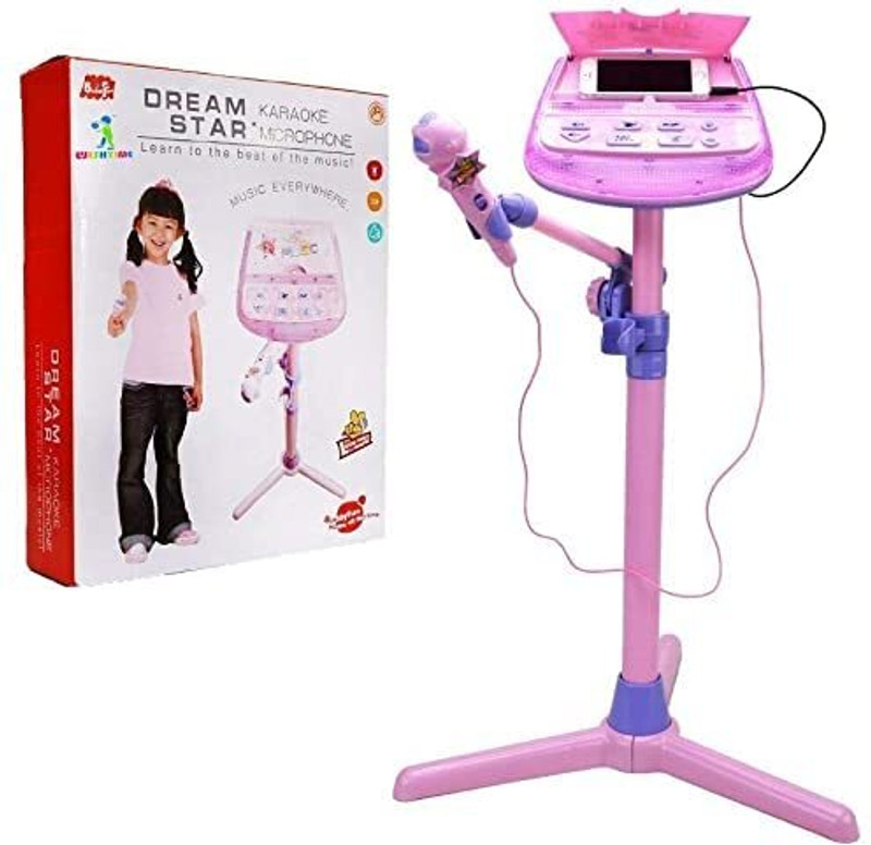 kitmeer Musical Toy Dream Star Kids Karaoke Microphone with MP3 Function(Multicolor)