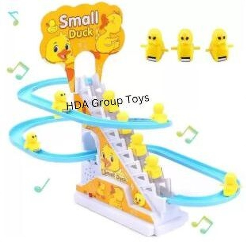 BAREPEPE Happy Duck Track Set Toys for Kids Climbing Stairs Dancing Duck Slide Toy(Yellow)