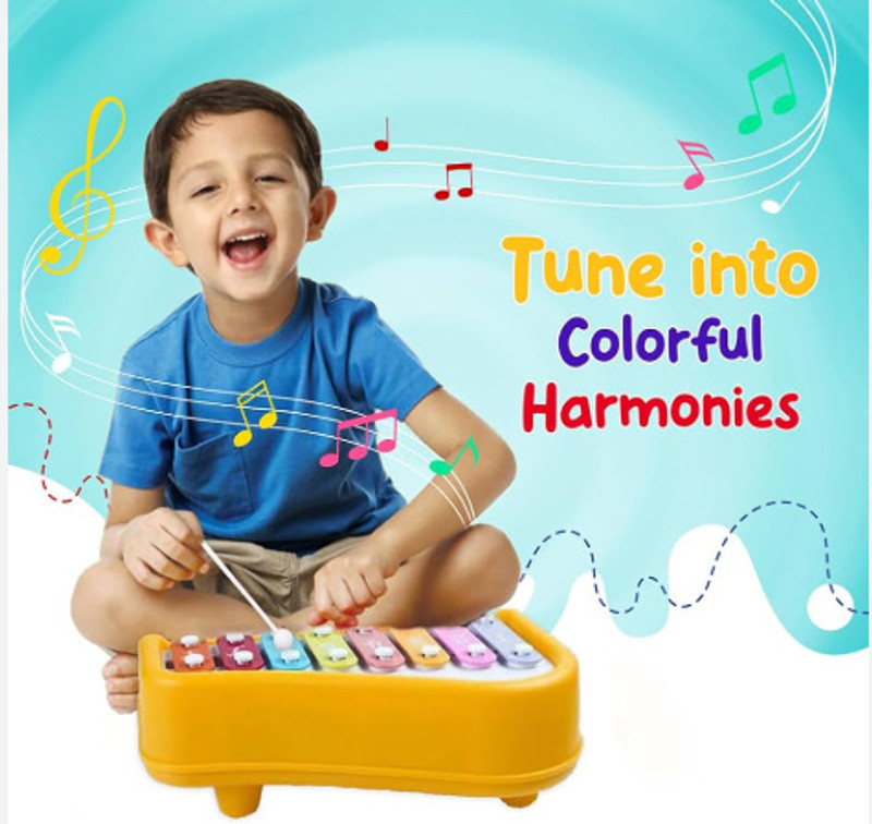 KinderTales Premium 99 (IND*99) & Non-Toxic 2 in 1 Big Musical Piano and Xylophone Toy(Multicolor)