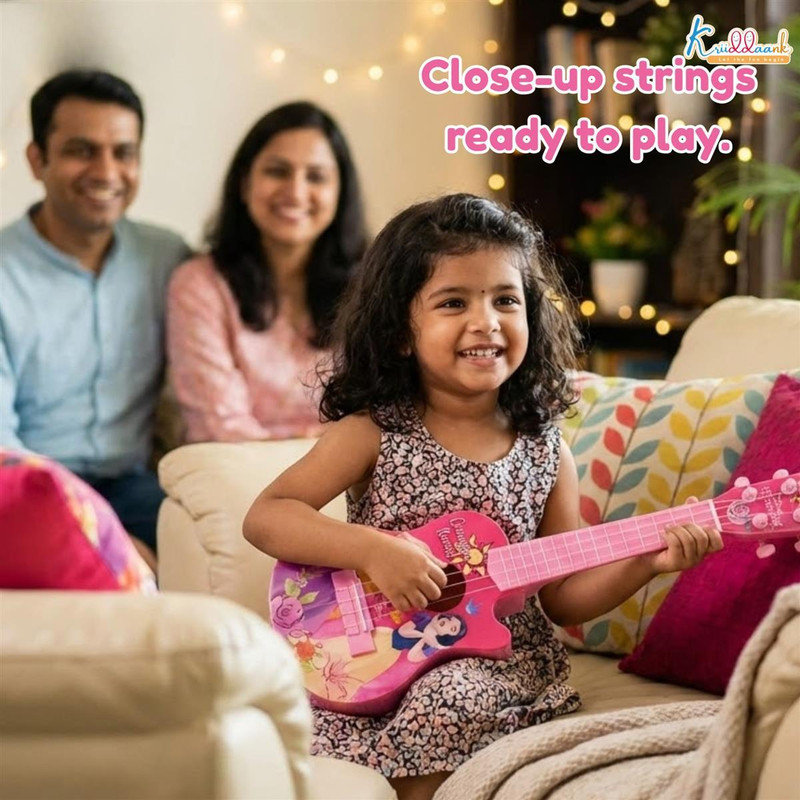 DISNEY Princess Theme Small Musical Guitar Toy for Kids(Multicolor)
