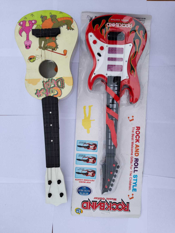 Kmc kidoz Combo Printed Guitar 4 Strings Educational & Musical Toddler Guitar Electronic(Multicolor)
