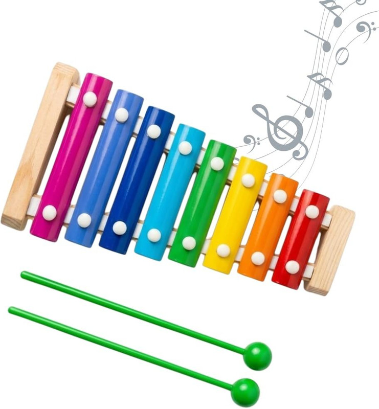 PANTROLA Wooden Xylophone Musical Toy for Kids | 8 Note Rainbow Piano Instrument(Multicolor)