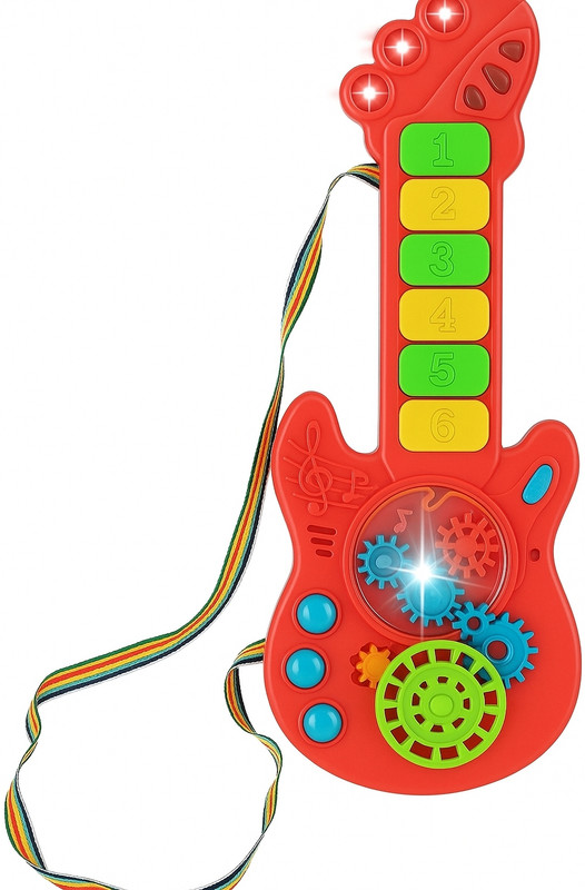 BharatToys Early Learning Musical Guitar for Kids – Sounds, Lights & Strumming Fun(Multicolor)