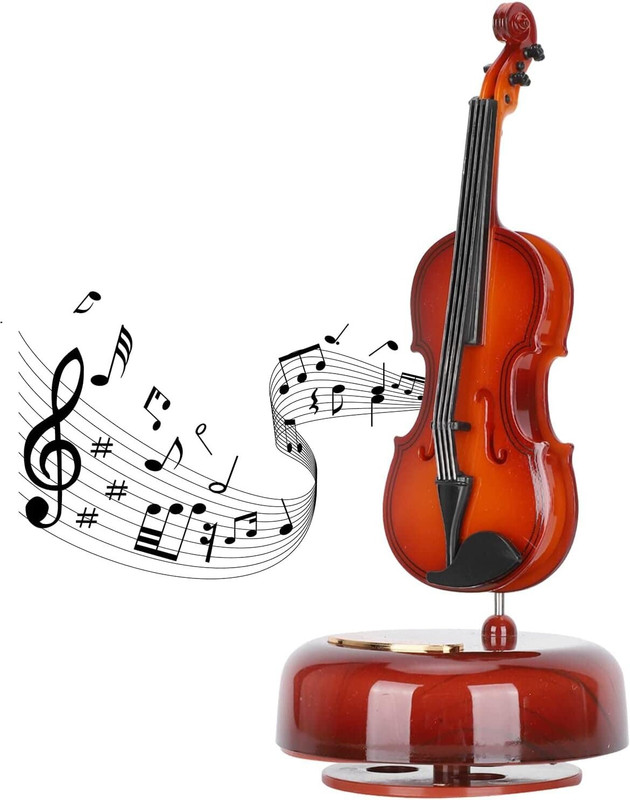 Dwiti Enterprise Violin Music Box,Decorative Music Box for Children,Birthday Gift,Office,Bedroom(Brown)