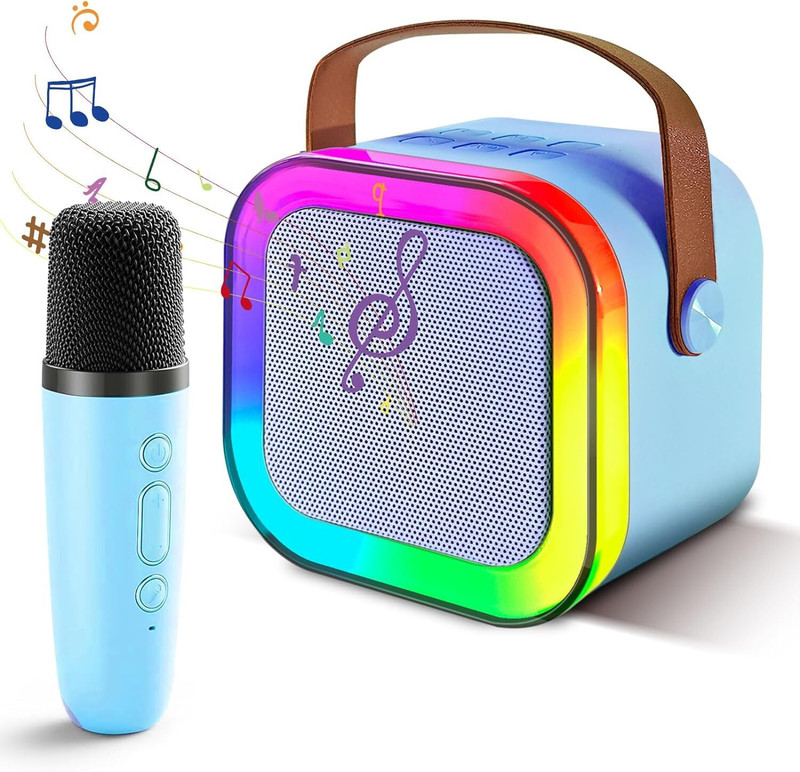 MAHADEV for Kids Age 4-12 Kids Microphone with 1 Wireless Mic Portable Bluetooth(White)