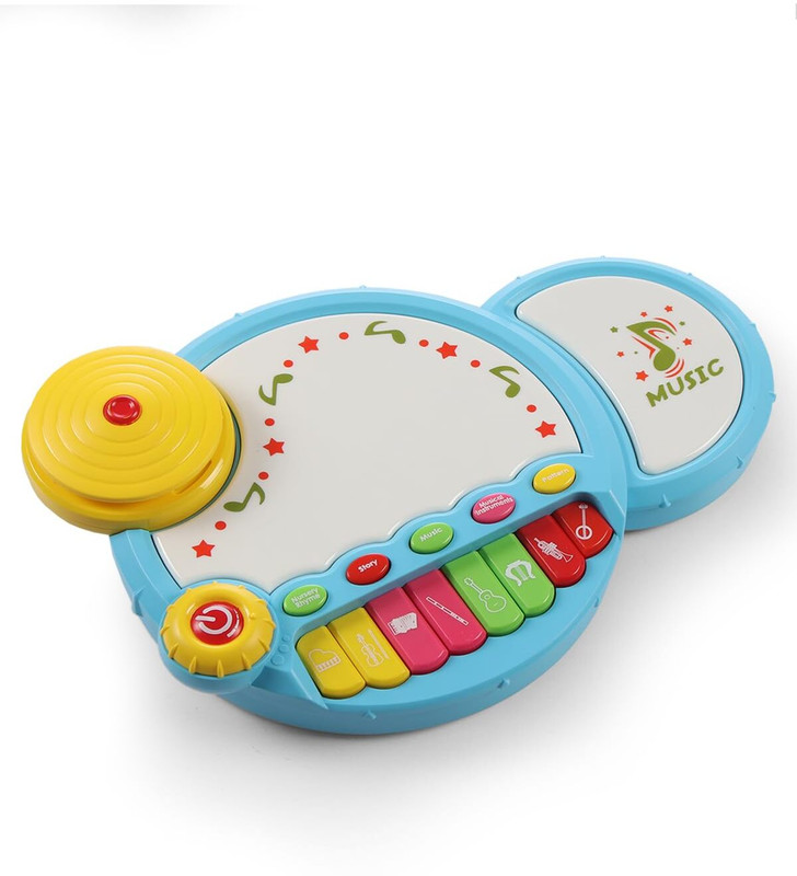 Play Nation 2 in 1 Fun Musical Jazz Drum Piano with light for Kids|Sound Toy with Piano Keys(Multicolor)