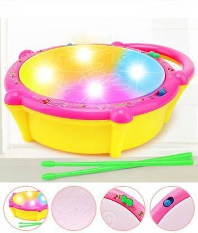 HREYANSH COLLECTION Flash Drum Toy (Multicolor)(Multicolor)