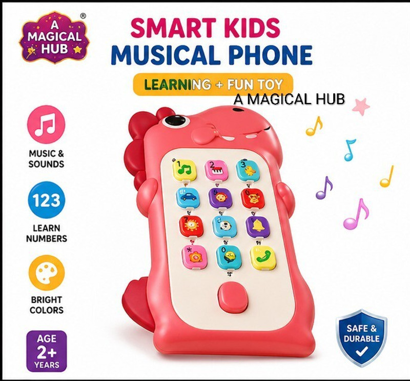 Medivedas Dinosaur Telephone Toy Mini Phone Toy with Multiple Animal Sounds & Music(Multicolor)