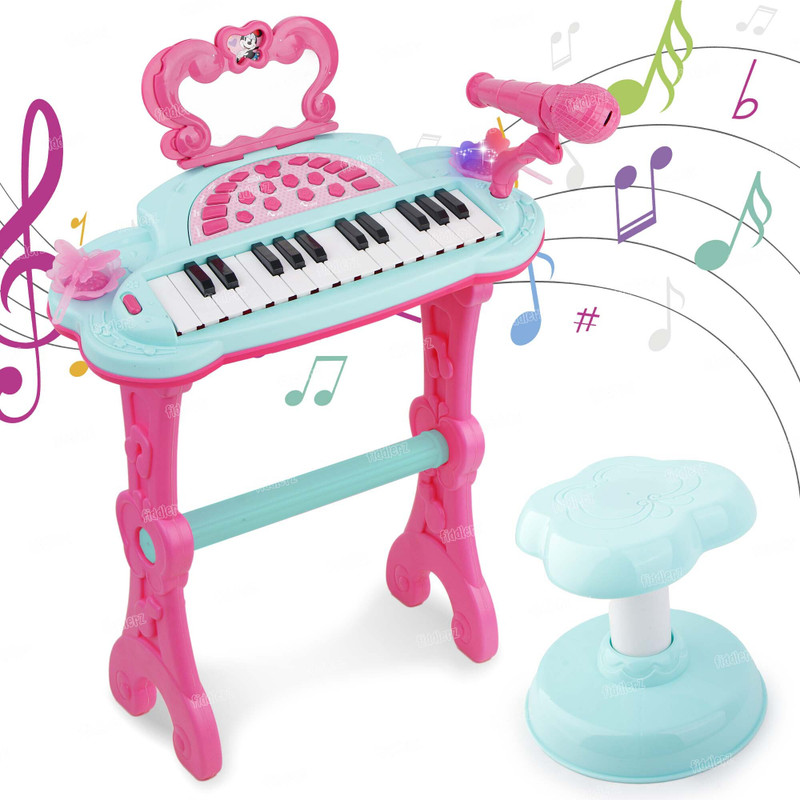 FIDDLERZ Pianist Keyboard Piano for Kids Battery Operated & Rechargeable Toy for Girls(Pink)