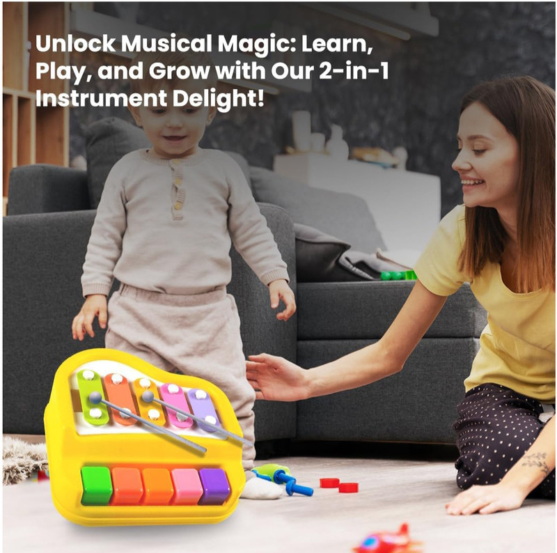 Dorytoys 2 in 1 Xylophone and Piano Toy with Colorful Keys(Multicolor)