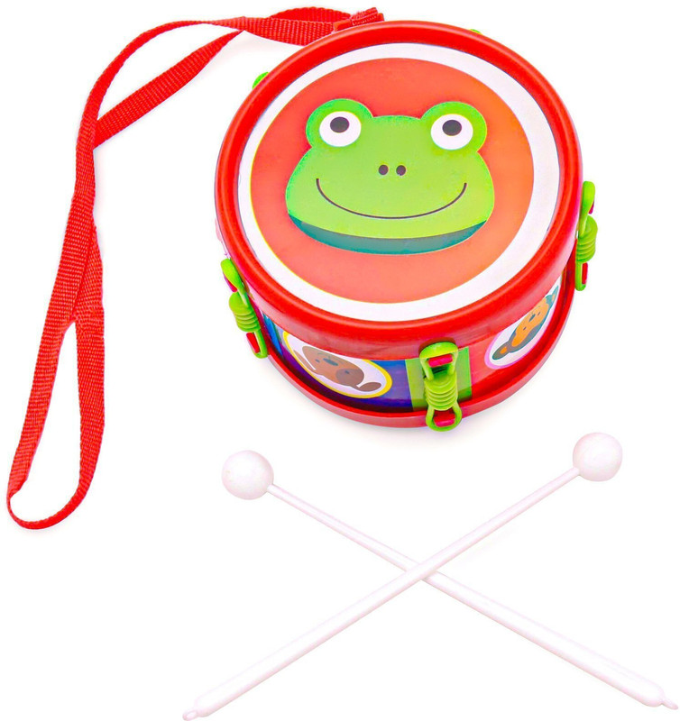 YUIOP - Small Drum - Musical Drum With 2 Sticks - Animal Print - Play & Learn Music(Multicolor)