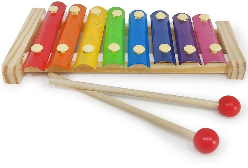 Rainbowstore Introducing our Big-Sized Wooden Xylophone - A Melodic Delight for Children(Multicolor)