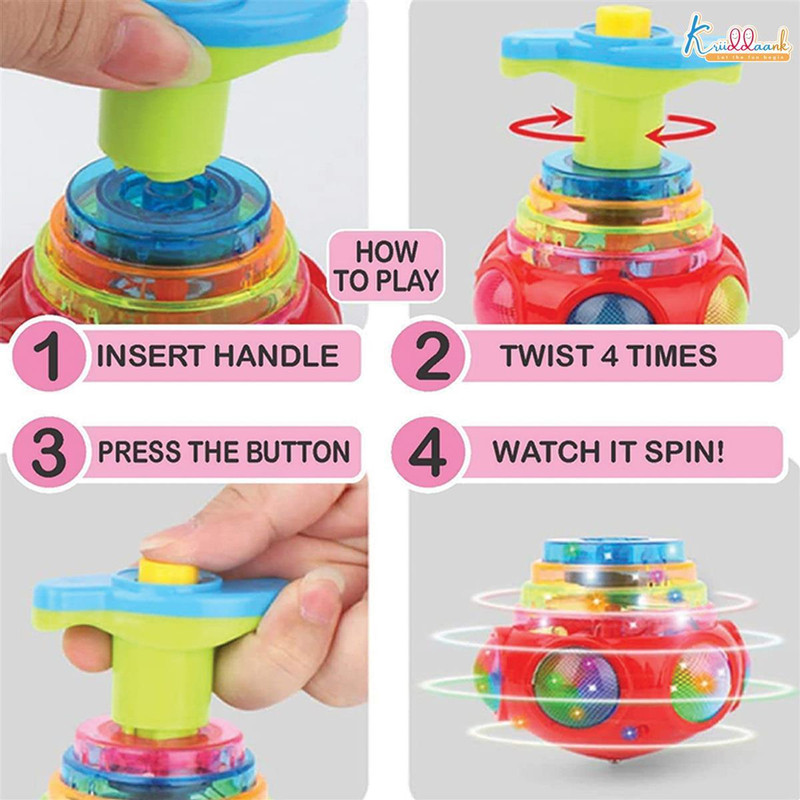 Disney Babies Musical Spinning Top Toy with LED Lights(Multicolor)