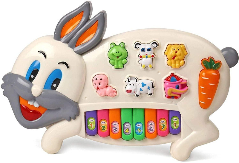 Lattice Musical Rabbit @ Piano Toy with Flashing Light, Sound & Early Development(Multicolor)