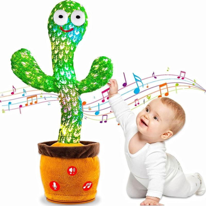 Seashot Talking & Dancing Cactus|Can Sing Wriggle & Repeat What You Say |(Multicolor)