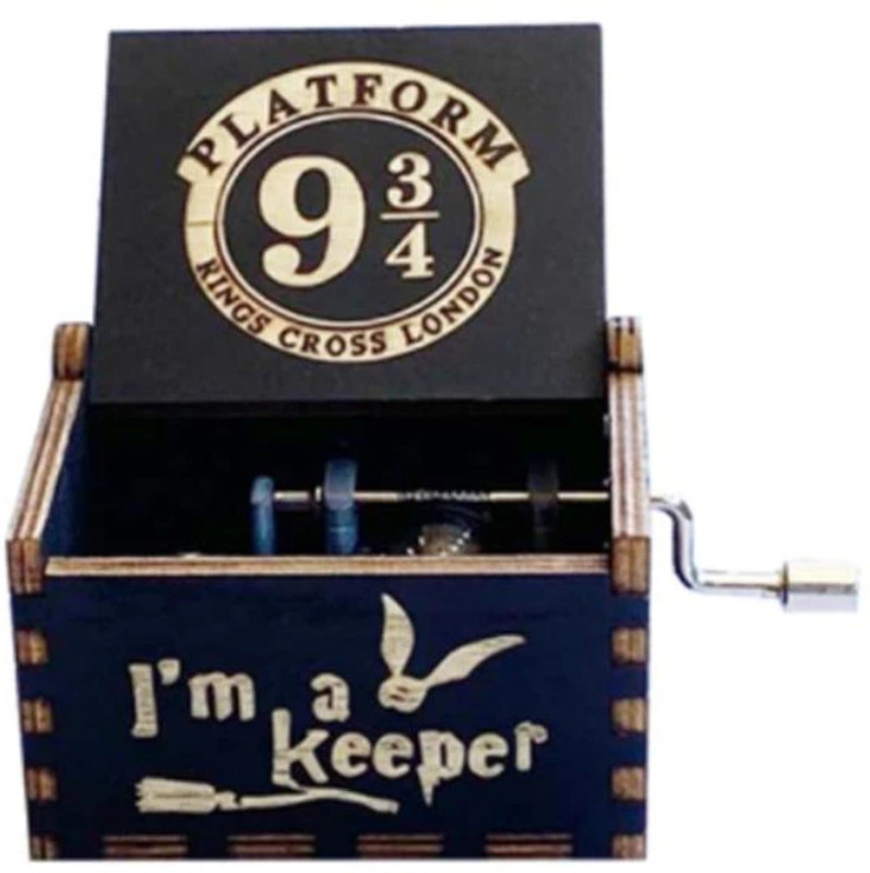 AweStuffs Harry Potter Platform Music Gift Box Hand Crank Music Box Vintage Birthday Gift(Black)