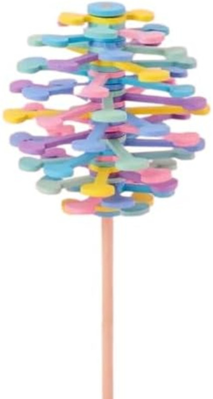 Emporium 99 Wooden Rainbow Rotating Windmill Toy for Kids| Handcrafted Sensory Toy(Multicolor)