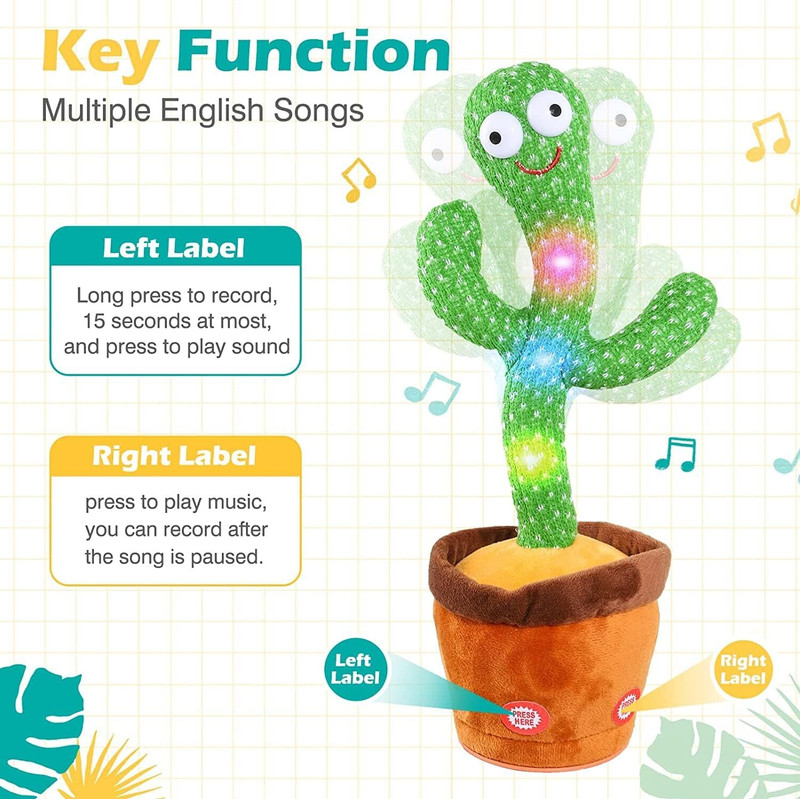 SHRI KHATU SHYAM TRADER Dancing The singing and dancing cactus 3(Green)