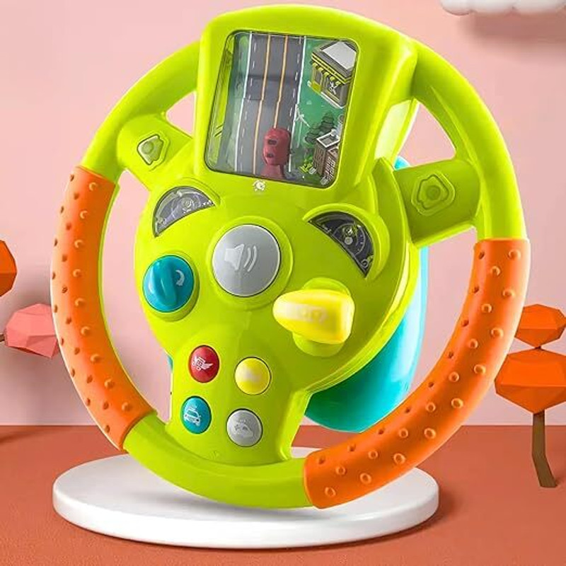 SHARNGA Steering Wheel Toy for Kids Simulation Driving Car Toy with Light & Sound(Multicolor)