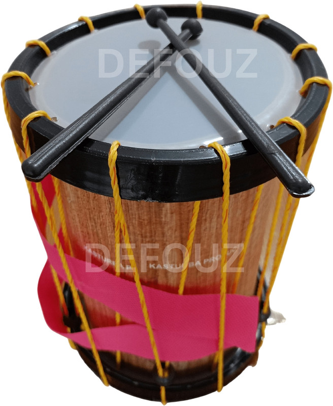 DEFOUZ Indian Made Musical Drum Chenda Dhol Toys for Kids MEDIUM size with 2 sticks(Brown)
