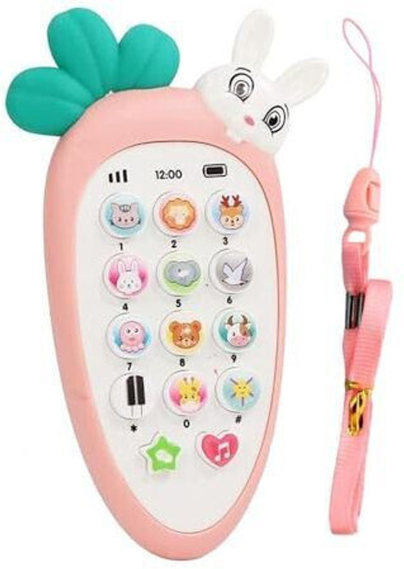 inayaglobal Carrot/Radish Style Baby Cell Phone Toy With Light & Various Music(Multicolor)