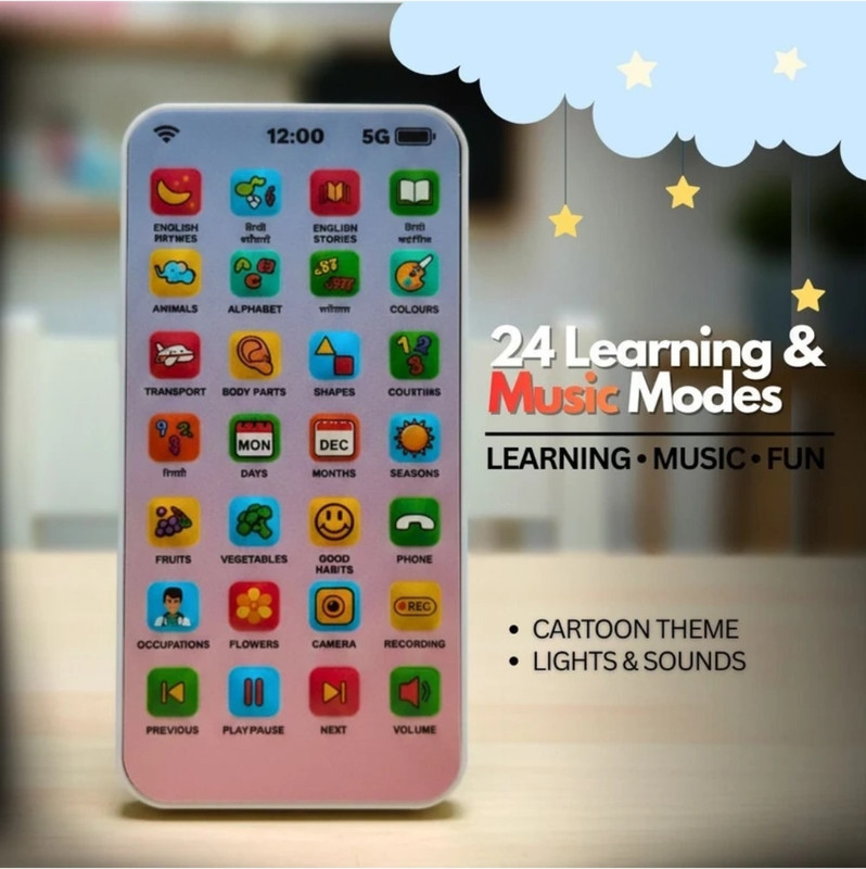 Arthdeep Edu phone for kids with 28 learning functions multicolour baby girl toys gift(Multicolor)