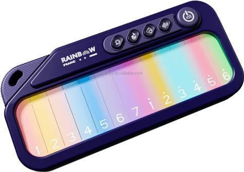 LGH Rainbow Pocket Piano | Light-Up Touch Keyboard | Musical Toy for Kids(Blue)