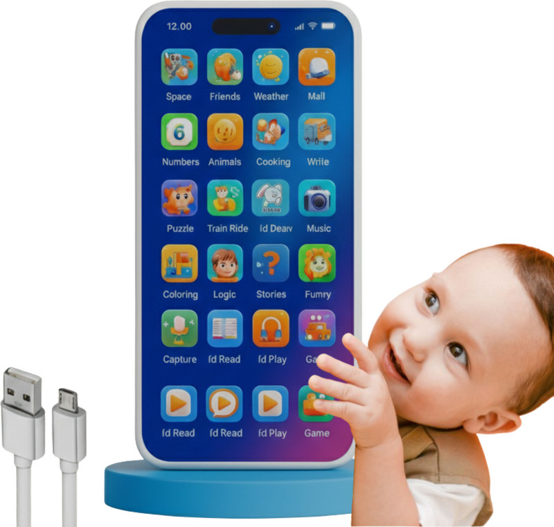 Echoshop Kids Learning Smartphone Toy with Colorful Icons(Multicolor)