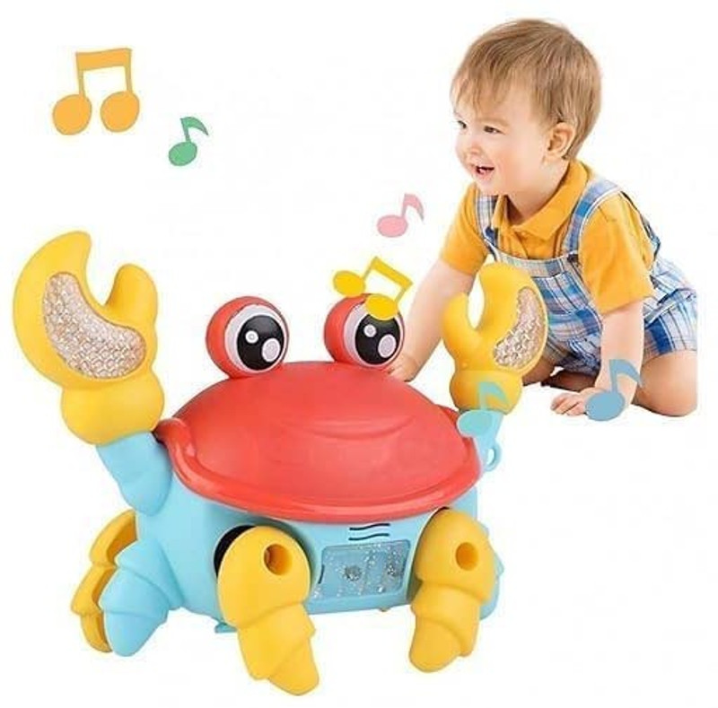 TAPUJI Dancing Crab Baby Musical Lightning Moving, Sound Educational & Walking Toy(Multicolor)
